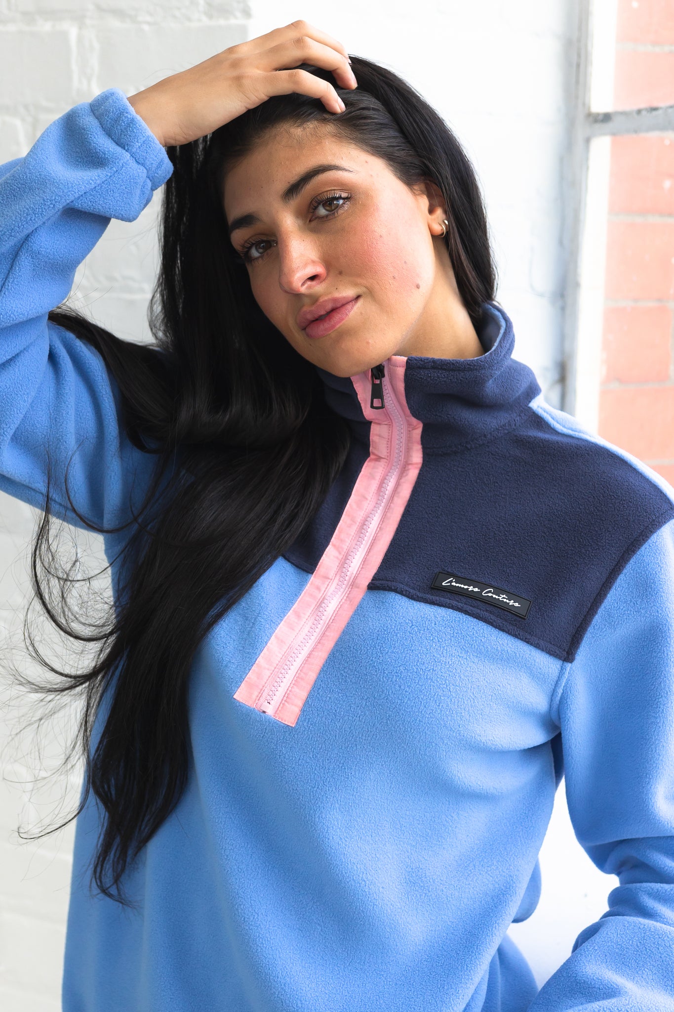 Freyja 1/2 Zip Fleece Navy / Blue / Coral