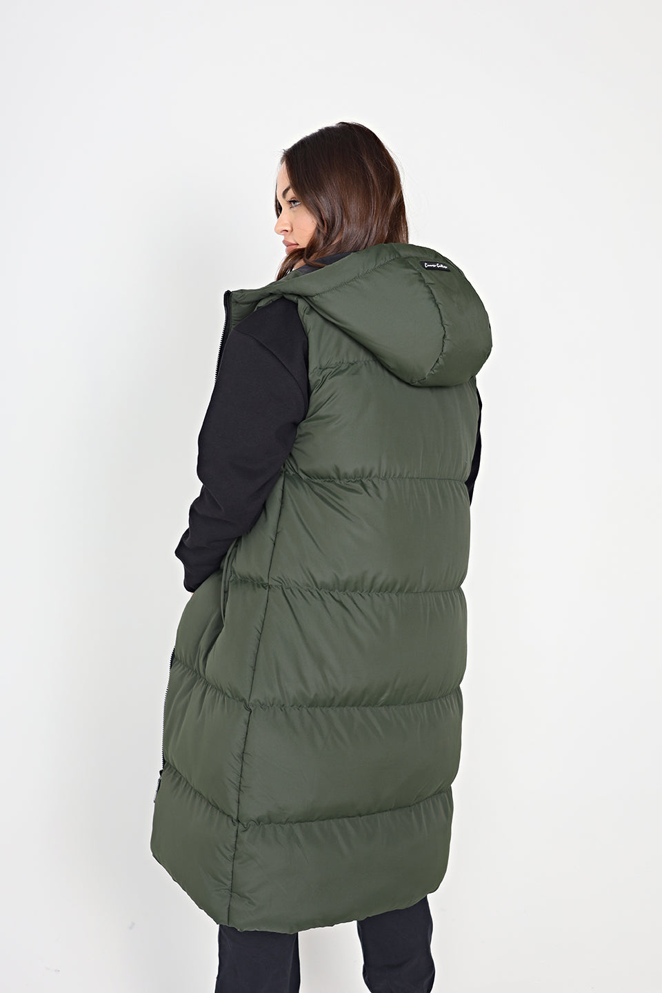 Grace Longline Gilet Khaki