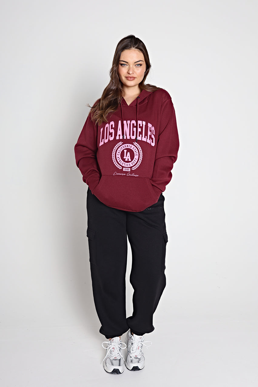 State Hoodie Burgundy